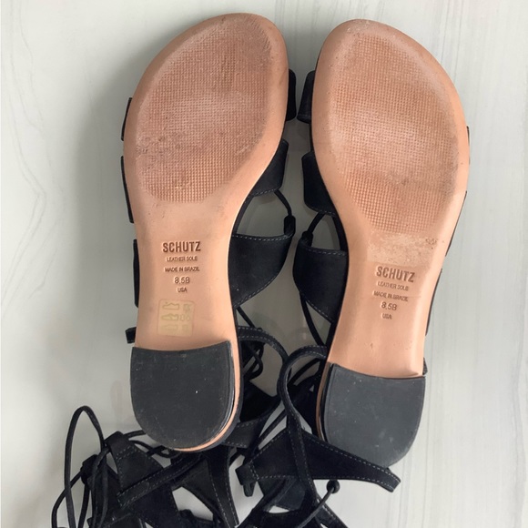 SCHUTZ Black Suede Gladiator Sandals - Picture 5 of 5